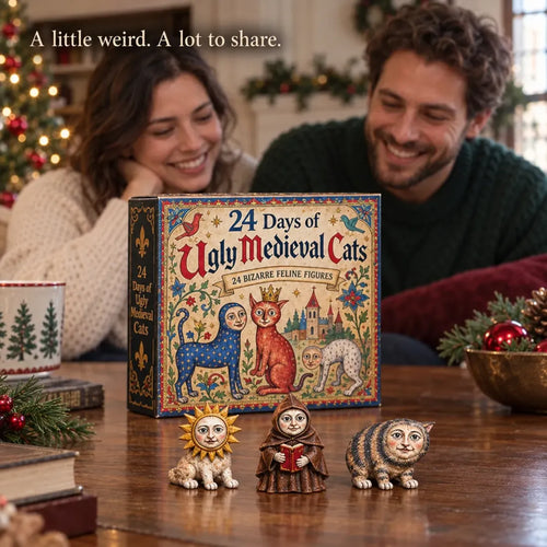 🐈🏰 Knasiga medeltidskatter – Adventskalender 2026 med 24 kattfigurer